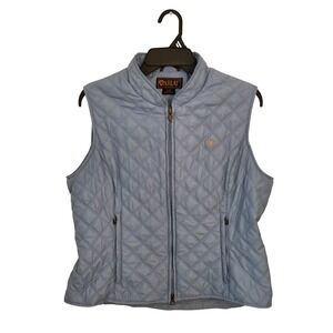 Ariat‎ Quilted Vest Womens Large Powder Blue Sleeveless Zip Up Equestrian Barn